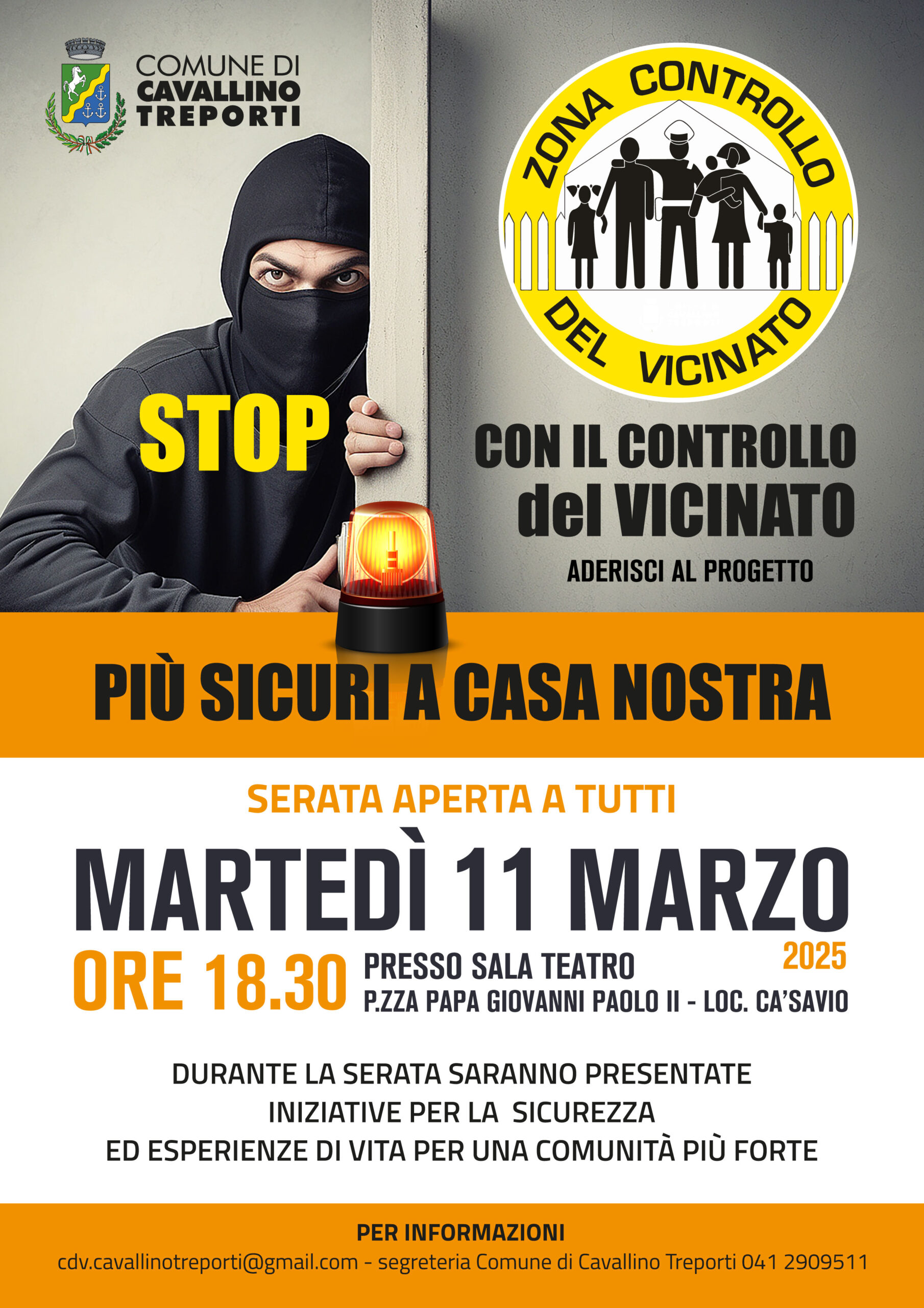 INCONTRO PUBBLICO “PIÙ SICURI A CASA NOSTRA”