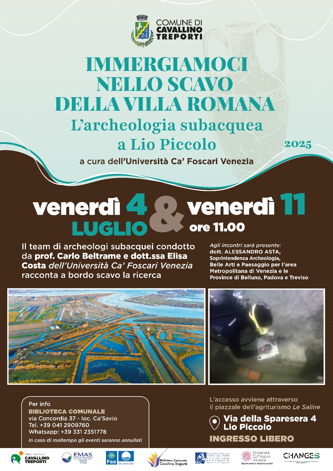 CA’ FOSCARI, RIPRENDONO GLI SCAVI SUBACQUEI IN LAGUNA A LIO PICCOLO 