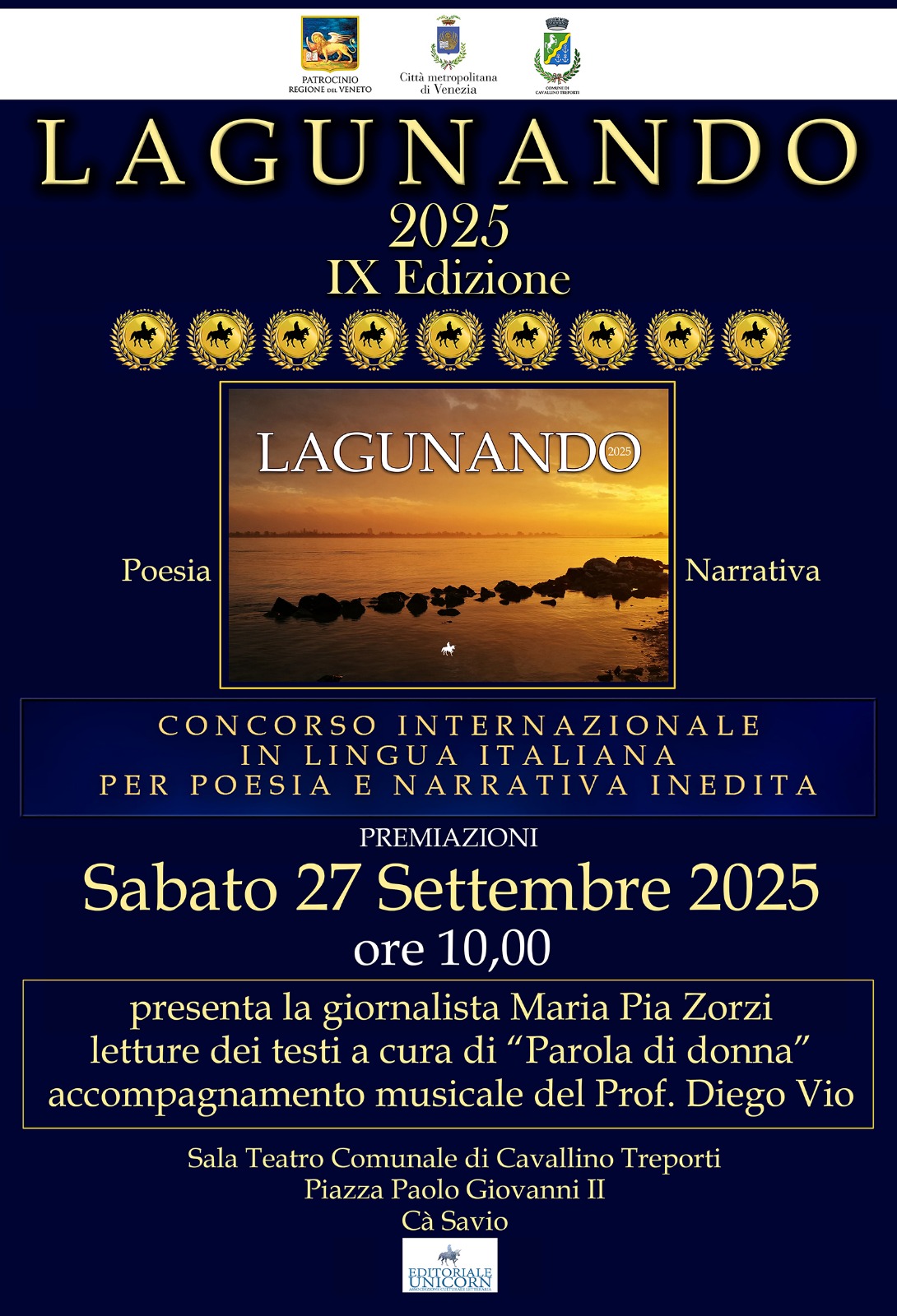 A CAVALLINO-TREPORTI LE PREMIAZIONI DELLA IX EDIZIONE DEL CONCORSO LETTERARIO INTERNAZIONALE “LAGUNANDO”